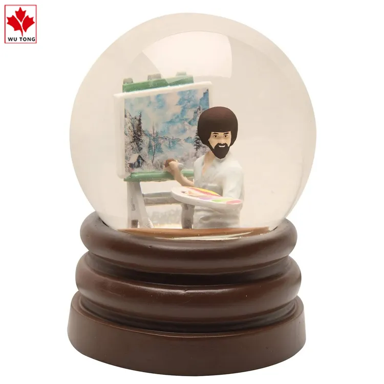 Boule à neige personnalisée peignant un globe d'eau amusant, en verre et en résine