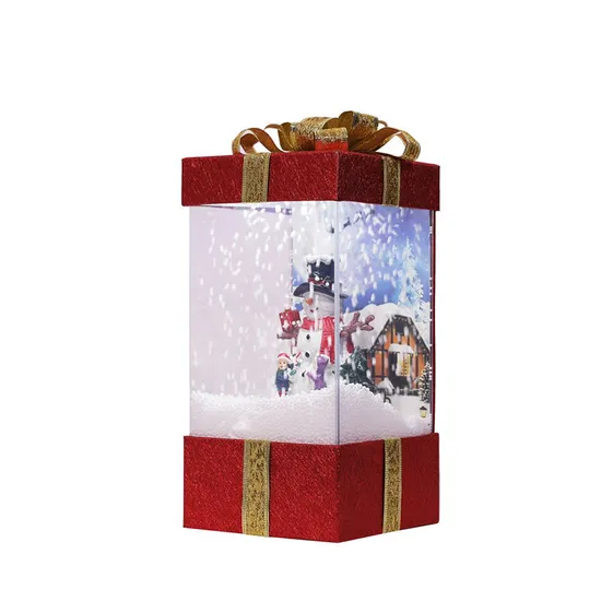 Coffret cadeau de neige de noël, décoration lumineuse LED, bonhomme de neige d'hiver, père noël