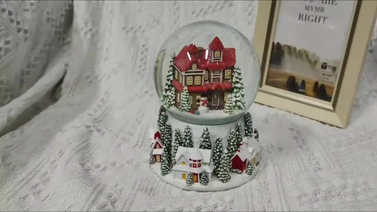 Boule à neige de noël, boule de cristal en verre et résine, décoration, boule à neige