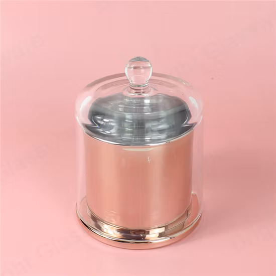 Dôme de bougie en verre de pot Choche en or rose bleu personnalisé