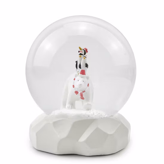 Boule de neige ours polaire, glace et neige de noël, Animal pingouin, cadeau créatif, Globe d'eau en verre